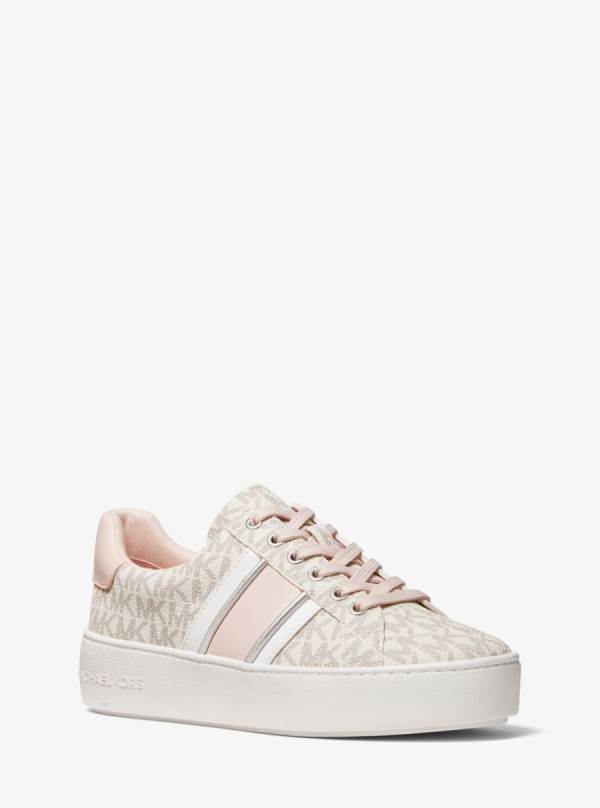 Damske Tenisky Michael Kors Poppy Logo Stripe Ruzove - Topanky Michael Kors Levně | SUFKE-6724